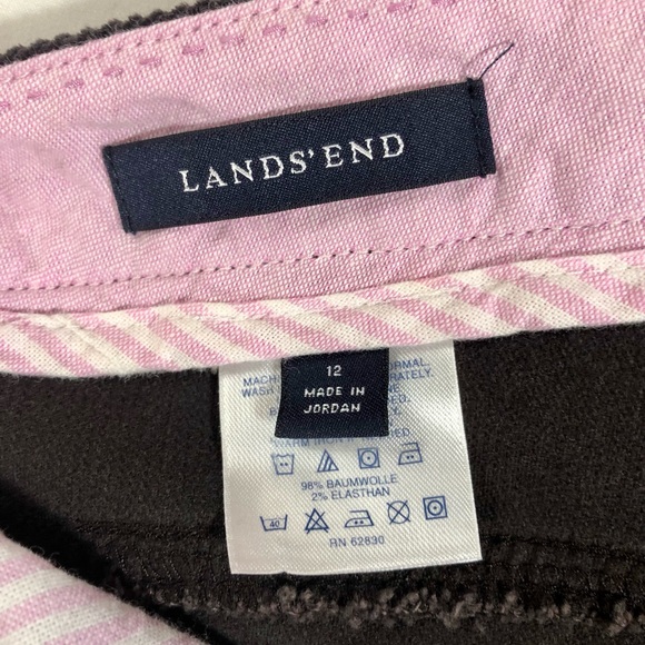 Lands End Women  Corduroy Pants Brown Flared Leg Zip Front Brown Size 12 - Picture 8 of 9